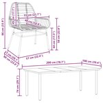 vidaXL Ensemble à manger jardin 7Pièces marron rpoly otin verre