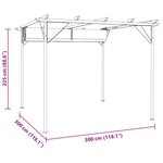vidaXL Pergola avec toit rétractable Blanc crème 3 x 3 m Acier