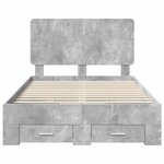 vidaXL Cadre de lit Gris béton 135 x 190 cm Bois d'ingénierie