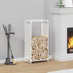vidaXL Portant de bois chauffage blanc 44x28x90 cm