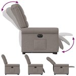 vidaXL Fauteuil inclinable électrique taupe tissu