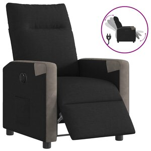 vidaXL Fauteuil inclinable électrique Noir Tissu