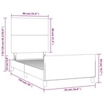 vidaXL Cadre de lit avec tête de lit Gris clair 90x190 cm Velours