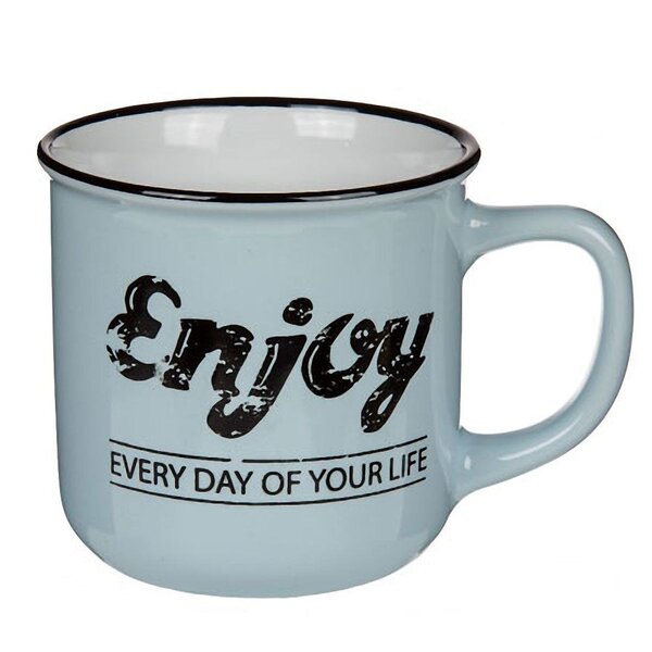 Tasse enjoy bleue en céramique