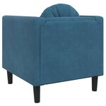 vidaXL Fauteuil avec coussin bleu velours
