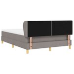 vidaXL Lit à ressorts avec matelas Taupe 140 x 190 cm tissu