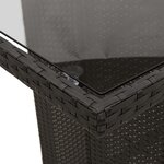 vidaXL Table de jardin avec dessus en verre noir résine tressée