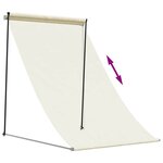 vidaXL Auvent rétractable crème 100x150 m tissu et acier