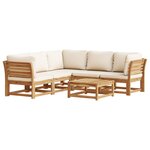 vidaXL Salon de jardin 6 Pièces avec coussins bois d'acacia solide