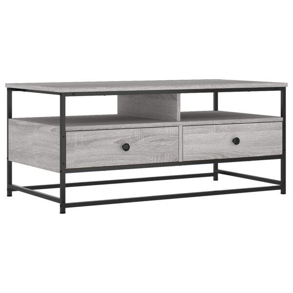 vidaXL Table basse sonoma gris 100x51x45 cm bois d'ingénierie