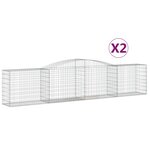 vidaXL Paniers à gabions arqués 2 Pièces 400x50x80/100 cm Fer galvanisé