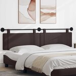 vidaXL Tête de lit suspendue Marron foncé Tissu