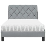 vidaXL Lit avec matelas gris clair 100x200 cm tissu