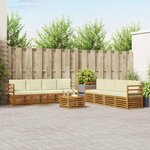 vidaXL Ensembles de canapés avec coussin 9 Pièces Naturel et Crème