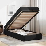 vidaXL Cadre de lit avec matelas Noir 90 x 190 cm Faux cuir