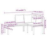 vidaXL Bancs de jardin avec coussins lot de 2 acier enduit de poudre
