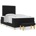 vidaXL Lit à ressorts avec matelas Noir 120 x 200 cm tissu