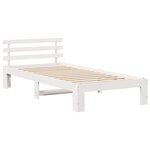 vidaXL Cadre de lit avec tête de lit Blanc 100 x 200 cm Pin massif