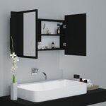 vidaXL Armoire à miroir de salle de bain LED Noir 80x12x45 Acrylique