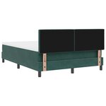 Lit Box Spring vidaXL avec matelas Vert foncé 140x200 cm Velours