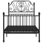 vidaXL Cadre de lit sans matelas noir métal 90x200 cm