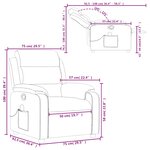 vidaXL Fauteuil de massage inclinable gris clair velours