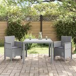 vidaXL Ensemble de salle à manger pour jardin 3 Pièces Gris clair