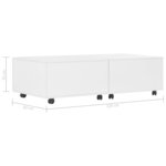 Vidaxl table basse blanc brillant 120 x 60 x 35 cm