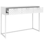 vidaXL Table console Blanc 106x35x75 cm Acier