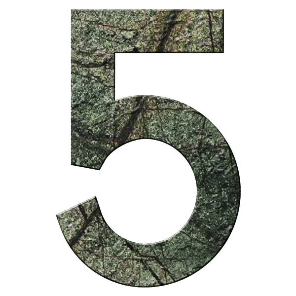 Numéro 5 - Numéro adhésif pour boîtes aux lettres- Pierre véritable 50 mm ORIGINES