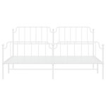 vidaXL Cadre de lit métal sans matelas et pied de lit blanc 200x200 cm