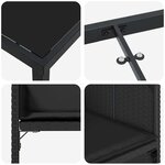 vidaXL Ensemble de salle à manger pour jardin 5 Pièces Noir polyrotin