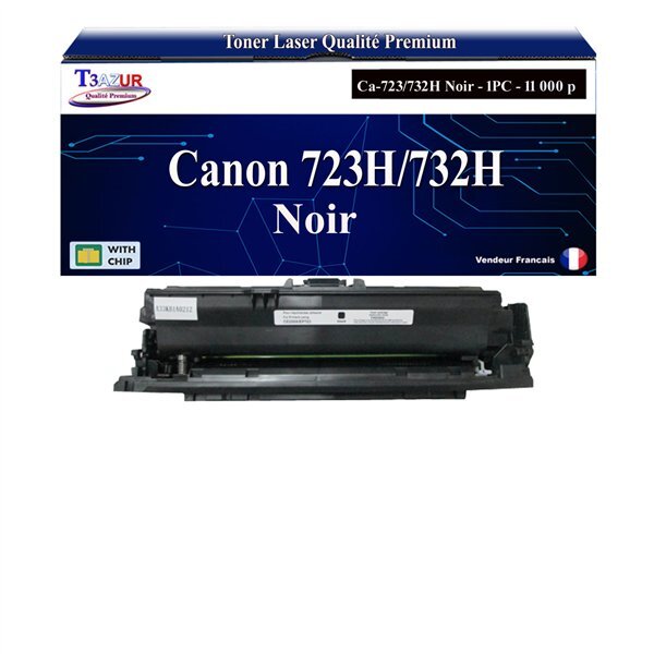 T3AZUR -Toner compatible avec Canon 723H / 732H pour Canon LBP-7750Cdn  LBP-7780Cx Noir - 11 000p