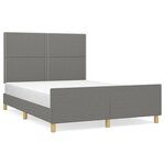 vidaXL Cadre de lit avec tête de lit Gris foncé 140x190 cm Tissu