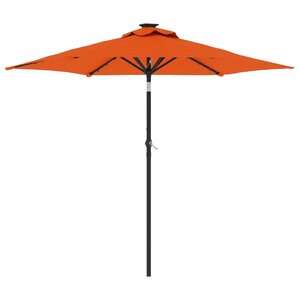 vidaXL Parasol de jardin LED et mât en acier terre cuite 225x225x212cm