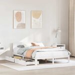 vidaXL Cadre de lit avec tiroirs sans matelas blanc 120x200 cm