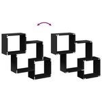 vidaXL Armoire murale 78x18x71 cm noir bois d'ingénierie