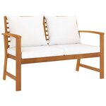 vidaXL Salon de jardin 3 Pièces avec coussin Bois d'acacia solide
