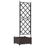vidaXL Bac à fleurs avec Treillis Marron 40 x 40 x 125.5 cm PP
