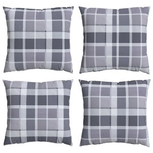 vidaXL Coussin d'extérieur 4 Pièces Carreaux Grisel 60 x 60 cm Tissu