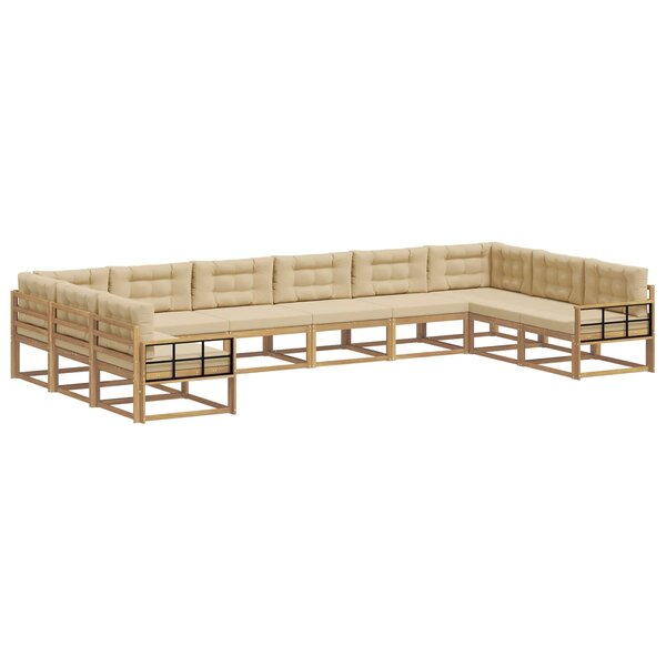 vidaXL Ensemble de canapés d'extérieur 10 pc Blanc et Beige