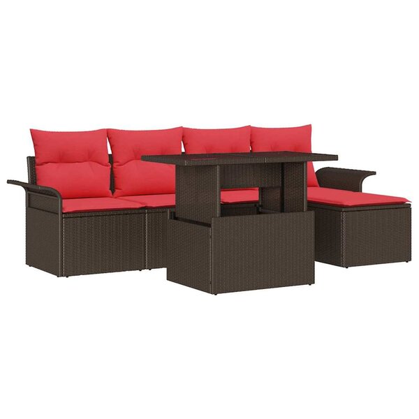 vidaXL Ensemble de canapé de jardin 6 pc Marron