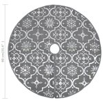 vidaXL Jupe de sapin de Noël de luxe avec chaussette Gris 90 cm Tissu