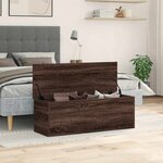 vidaXL Boîte de rangement chêne marron 102x35x35 cm bois d'ingénierie