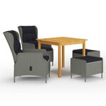 vidaXL Ensemble à manger de jardin 5 Pièces Gris clair