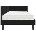vidaXL Cadre de lit d'angle avec matelas Autre 2 Pièces Noir Velours