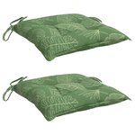 vidaXL Coussins de chaise lot de 2 à motif de feuilles 40x40x7 cm