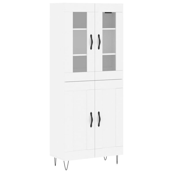 vidaXL Buffet haut Blanc 69 5x34x180 cm Bois d'ingénierie