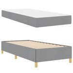vidaXL Cadre de lit avec matelas Gris clair 90 x 200 cm tissu