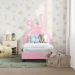 vidaXL Cadre de lit pour tout-petit avec tête de lit Rose 70 x 140 cm